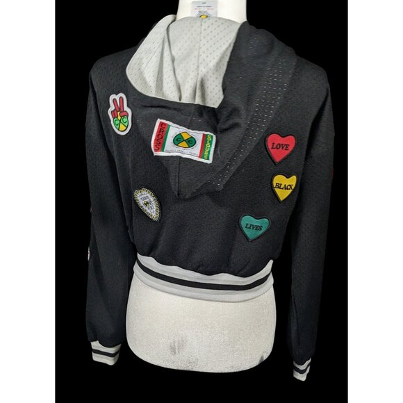 Cross Colours Black Pride Patch Black And Grey Zip Up Hoodie Size XS - Picture 4 of 16